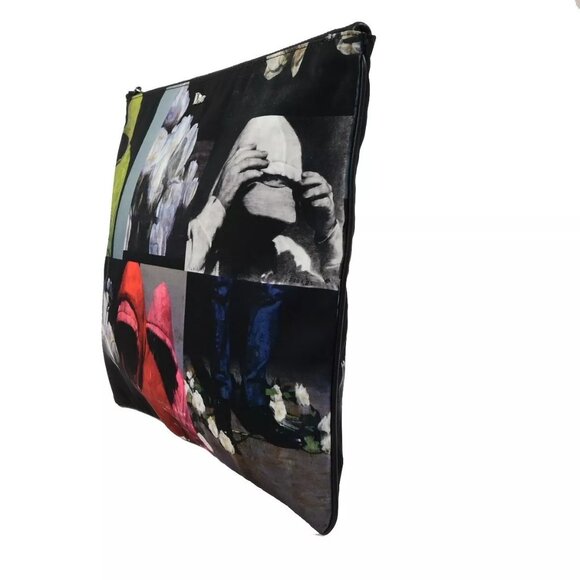 DIOR HOMME Logo Francois Bard Clutch Hand Bag Nylon Leather Black - Picture 8 of 15